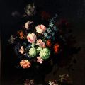 Antoine Monnoyer,  (Paris 1670 - Saint-Germain-en-Laye 1747) Bouquet de fleurs sur un entablement.