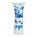 A blue and white beaker vase, Qing dynasty, Shunzhi period (1644-1661)