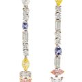 A Pair of 18 Karat Gold, Diamond and Colored Diamond Aquarelle Century Collection Earrings, Van Cleef & Arpels