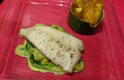 Poisson au pak choi gingembre citronnelle, patate douce rôtie