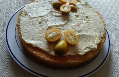 Génoise à la mousse de marrons et à la crème de pommes et kumquats