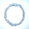 Bracelet CALCEDOINE BLEUE 5 - GRAINS - Sur CORDELASTIC 