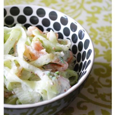 Nouilles de concombre et saumon fumé!