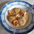NOIX DE SAINT-JACQUES crème curry vin blanc et fruits au sirop