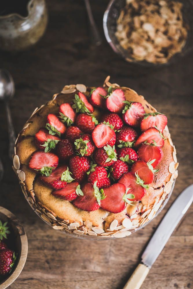fraises, ricotta, gateau fete des pères, fete des mères, facile, rapide, sans gluten, amande