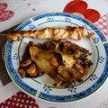 BROCHETTES DE POULET AU SOJA et PLANCHA DE LÉGUMES