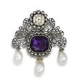 A 19th century pearl and gem-set brooch/pendant