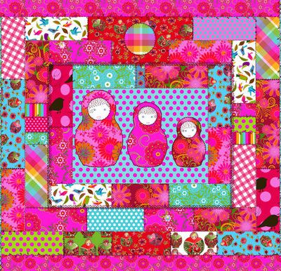 coupon faux patwork poupée russe