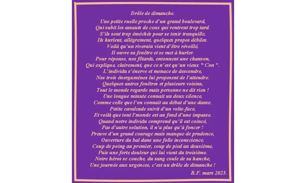 Drôle de dimanche.