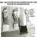 Des statues de nus cachées... - par Mougey - Canard enchaîné 4971 - 3 fév. 2016
