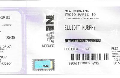 Elliott Murphy - Vendredi 13 Mars 2015 - New Morning (Paris)