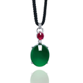 A highly important jadeite, ruby and diamond pendant necklace