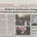 Malgré la mobilisation, Orange installe son pylône chemin du Fort