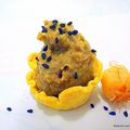 Spicy, mini coupelles au caviar d'aubergine et  graines de nigelle 