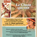 Stage "Le Chant Qui Sait" 29-30 Nov, la Foa