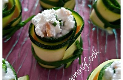 Makis de courgettes chèvre/saumon