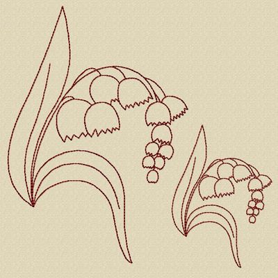 Motif gratuit pour le premier mai 2019 : un petit brin de muguet, tout simple et vite brodé - Free embroidery design