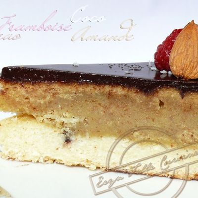 Gâteau Coco-Amande, Glaçage Brillant Chocolat & Framboise