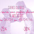 SOLDES sur ADEUXMAINS : 06/01 au 15/01/16