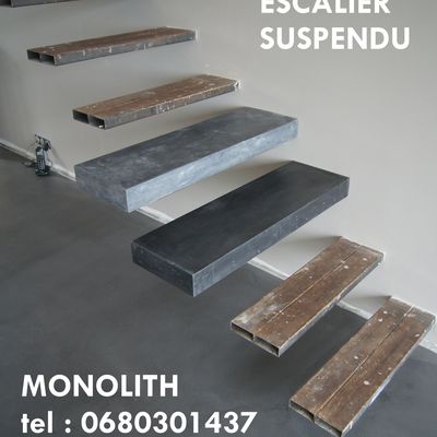 limon metallique sur mesure pour escalier suspendu, escalier suspendu, marches suspendues, escalier flottant, escalier suspendu 