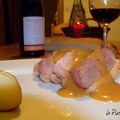 Magret de canard sauce périgueux, pommes de terre nouvelles à la graisse d'oie, Château de Ciffre 2007: le pied!