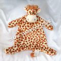 Doudou Peluche Plat Girafe Ecru Tacheté Marron La Halle Kimbaloo