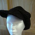 Casquette gavroche lainage noire/prune T. 58 cm