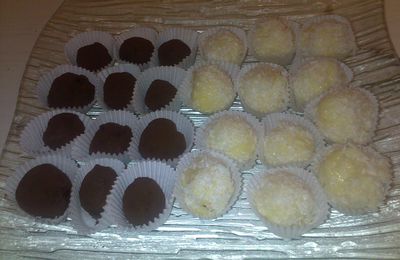 TRUFFES CARAMEL BEURRE SALE ET FONDANT A LA NOIX DE COCO