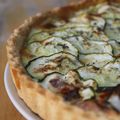 Quiche courgette, tomate, lardons et fromage de chèvre