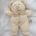 Doudou Peluche Ours Ecru Noeud Beige The Baby Collection Nicotoy