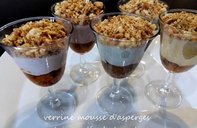 VERRINE MOUSSE D'ASPERGES ET COMPOTEE DE TOMATES