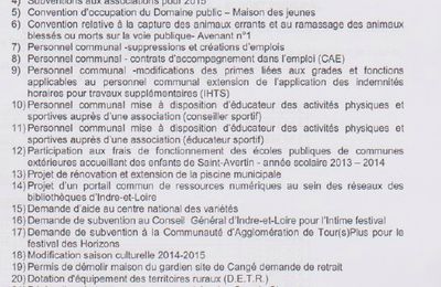 Ordre du jour du conseil municipal du mercredi 17 décembre