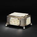 An Edward Farmer silver-mounted box with inlaid jade plaques, Ming dynasty