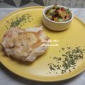 Filet de poulet au lemon curd, fricassée de poivron rouge et jaune et courgette et Bon Réveillon de l’An à l’année prochaine 