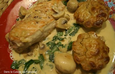 Suprêmes de Poulet aux Champignons et Flans de Marrons pour le Noël des Enfants