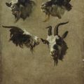 Attribués à Jean-Baptiste Huet (Paris, 1745 - 1811), Quatre études de têtes de boucs & Six études de têtes de moutons 