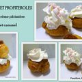 Chou et profiterole (religieuse) à la crème pâtissière et caramel