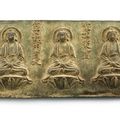 An inscribed bronze votive plaque of the five Tathagatas, Early Ming dynasty