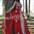 Caftan saree rouge