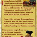 nouvelle date du gala Taurin de Béziers