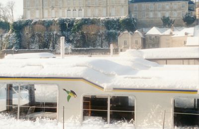 Le Château de Sablé-sur-Sarthe sous la neige en décembre 1996