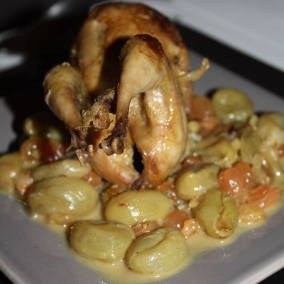 Cailles aux 2 raisins