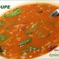 Soupe aux lentilles et aux épinards, un peu comme en Grèce