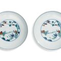 A pair of doucai 'boys' dishes, Qing dynasty, 18th century