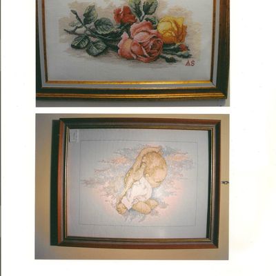 bonjour, hier grand rangement dans les photos ,j'ai retrouvé ces photos de mes tableaux perso!!!!