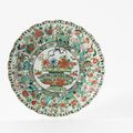 A curved 'famille-verte' dish, Kangxi period (1662-1722)