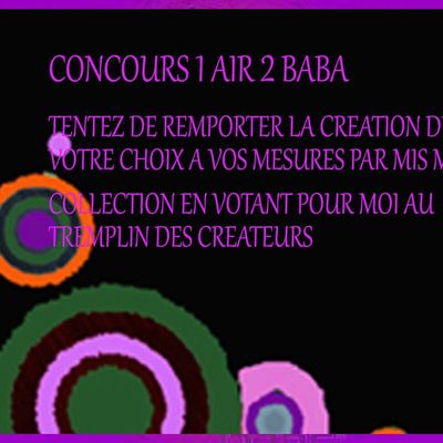 Concours 1 air 2 baba à l'occasion du tremplin des créateurs 2013 sur alittlemarket !