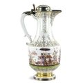 A rare meissen silver-gilt mounted ewer (Schnabelkanne), circa 1725, the hinged silver-gilt cover with Augsburg town mark 