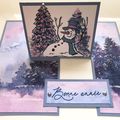 Deux cartes Sapins en pochoir et Filled with cheer
