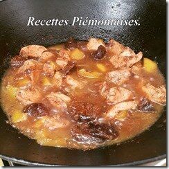 Poulet aux figues séchées et mangues fraiches